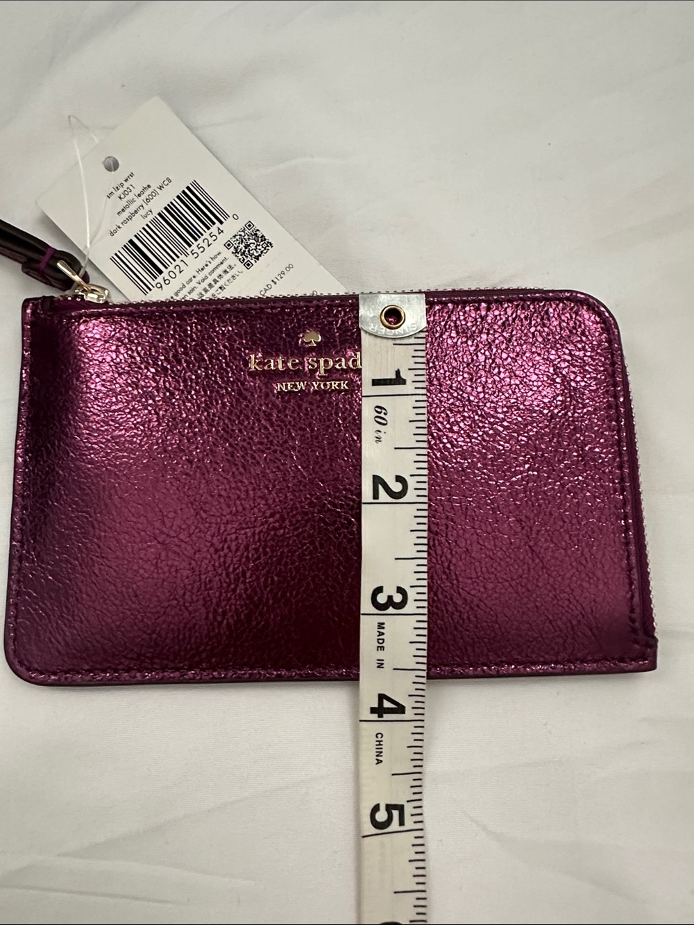 Kate Spade Lucy Small L-Zip Wristlet Dark Raspberry NWT - Picture 7 of 11